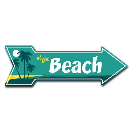 Signmission At The Beach Arrow Decal Funny Home Decor 36in Wide D-A-12-999962